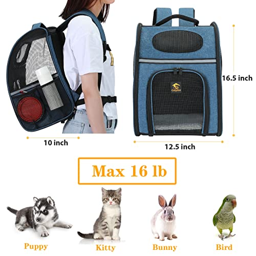 Cosydot Small Pet Backpacck Carrier for Baby Dog Cat Bird Bunny, 600D Solid Polyester, Max 15lb, with Full Set… - Image 6