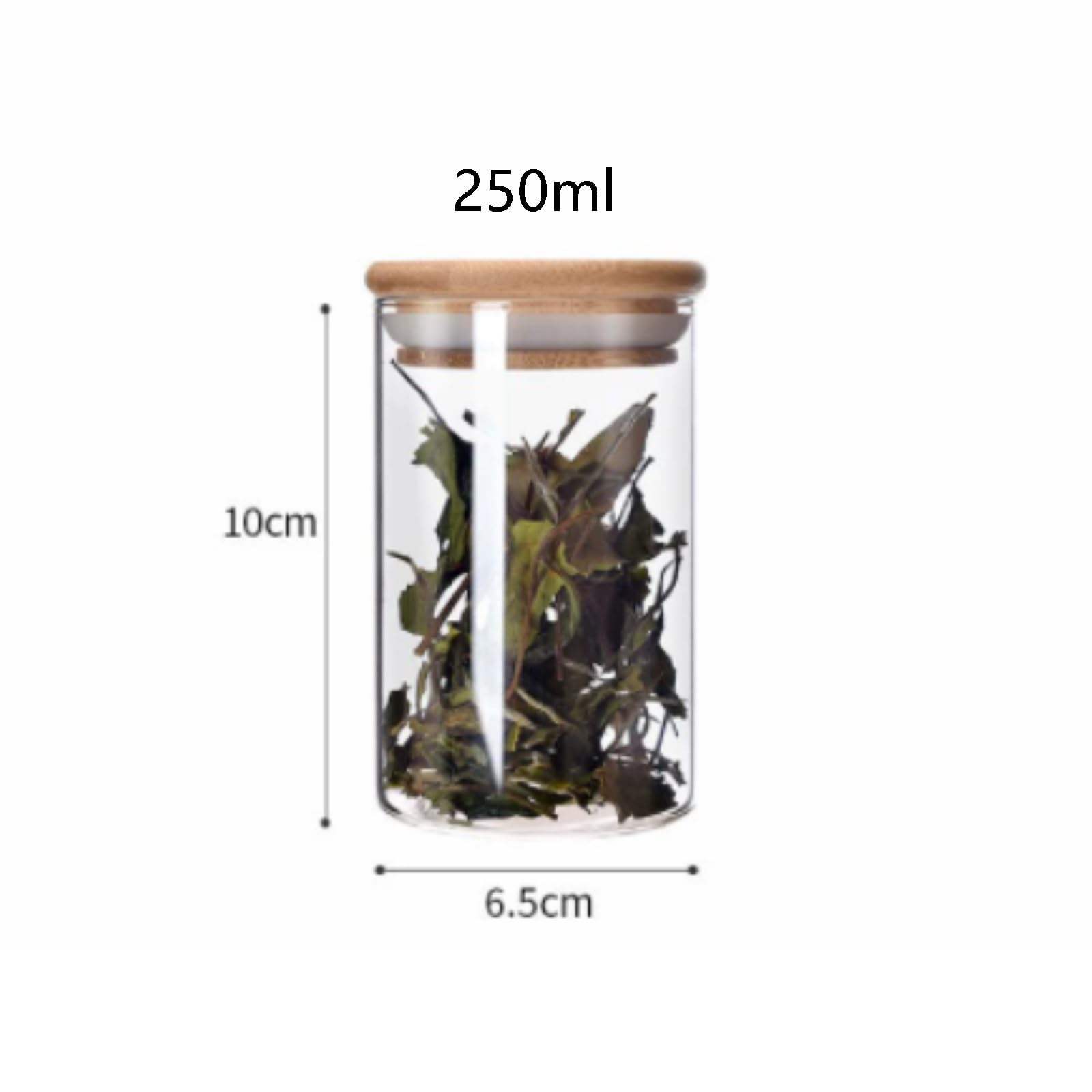 Vorratsgläser - Küche Luftdicht Transparente Vorratsgläser Mit Bambusdeckel, Multifunktional Vorratsdosen(2pcs,250ml)