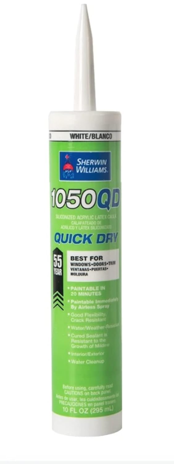 Sherwin Williams 1050QD Siliconized Acrylic Latex Caulk 10.1oz White