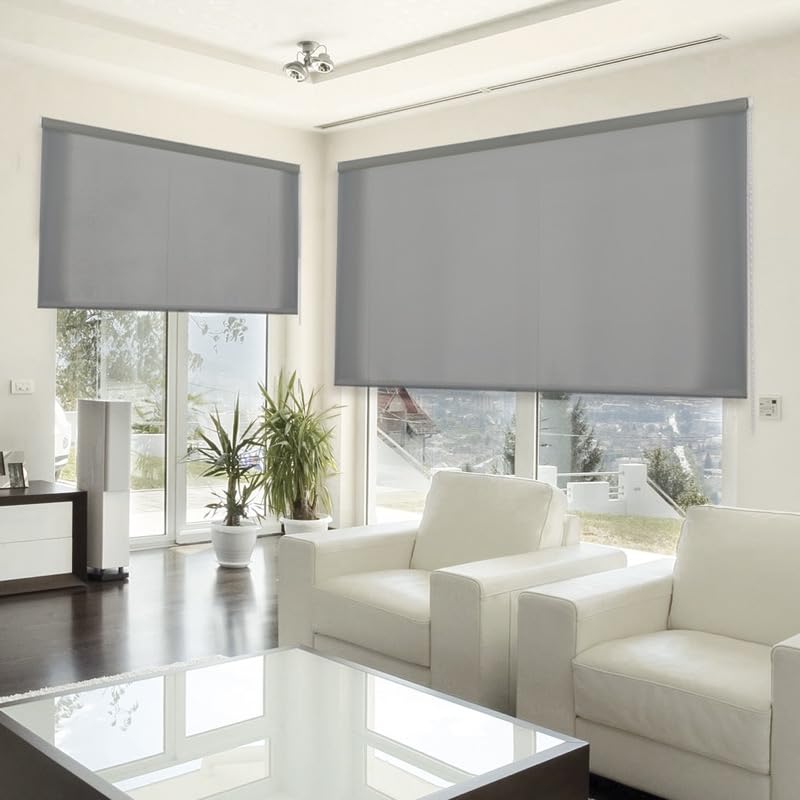 STOR PLANET | Tende Filtranti Transparenti, Tenda a rullo per Interni, Tende per Cucina, Soggiorno, Camera da letto. Per Finestra e Porta, Installazione Facile | Grigio Asfalto, 160x180cm
