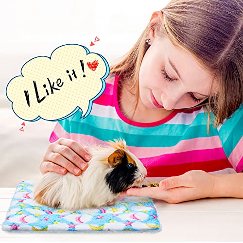 Jetec 4 Pieces Rabbit Bunny Bed 10 x 11 Inch Guinea Pig Mats Plush Bunny Pad Mats Small Animal Dog Cat Bed Dog Hamster Pad