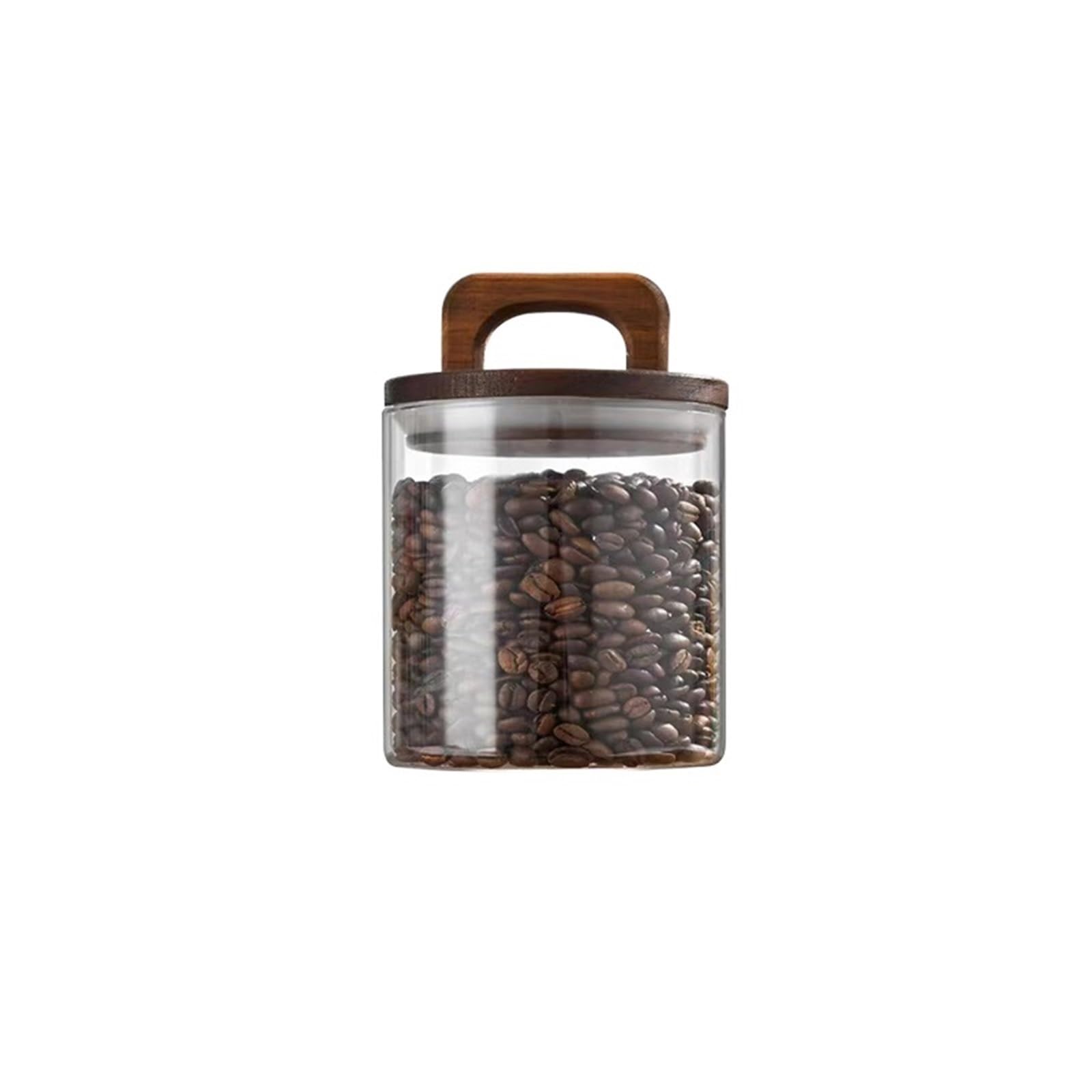LSNNMU 3pcs Wood Lid Glass Jar Airtight Canister Dried Fruit Coffee Beans Kitchen Storage Bottles Sealed Grounds Candy For Preserving(700ML)