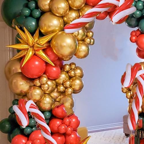 149Pcs Christmas Balloons Garland Kit with Gold Explosion Star Foil Balloons for Xmas Party or New Year Party Decorations - Image 6