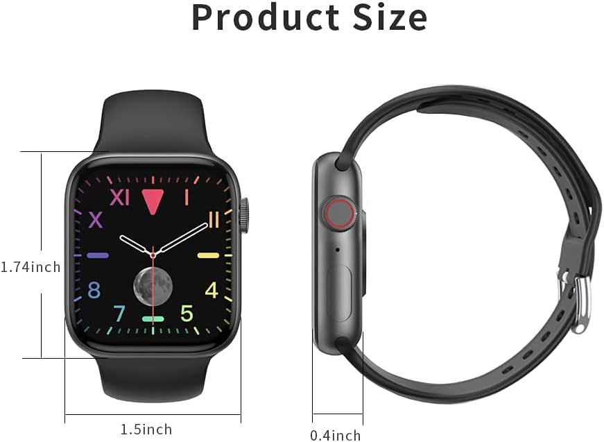 HCHLQL Smart Watch for Android iOS Phones Compatible with iPhone Samsung LG, 1.75'' Touchscreen Fitness Tracker Bluetooth Smartwatch with Call/SMS/Heart Rate/Pedometer for Men Women Kid (Black)