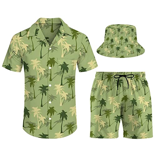 Chemise hawaïenne homme motif bananes ensemble short et chapeau aloha tropical taille XL Style 17