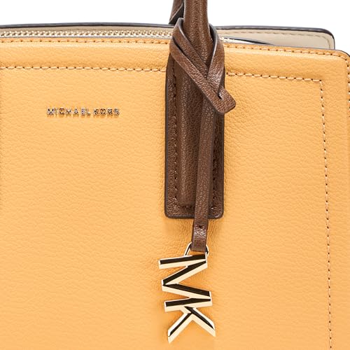 Image of Michael Kors Laila Small Satchel, Gold-Tone Hardware /Honeywheat Multi