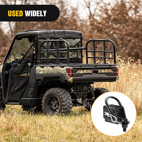 Image of Nilight 2 Inch Rear Trailer Hitch Receiver Kit for ATV UTV Rear Bumper Tow Hook Black Hitch Cover Kit