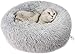 Queta Katzenbett Schöne Tierbett, Klein Hund Bett Haustierbett Plüsch Weich Runden Katze Schlafen Bett (80cm, Hellgrau)