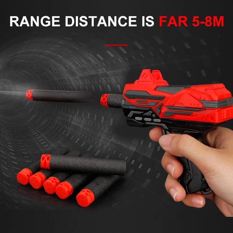 Image of Dual Foam Bullet Guns with 14 Free Bullets Soft Bullet Pistol Shooting Game for Kids (2 Pistol and 14 Bullet Included)