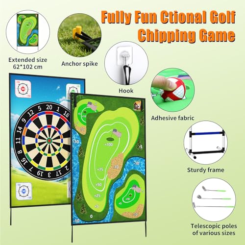 AOSITE 4-in-1 Golf Game Set for Kids & Adults, Family Backyard Party Toy - image 8