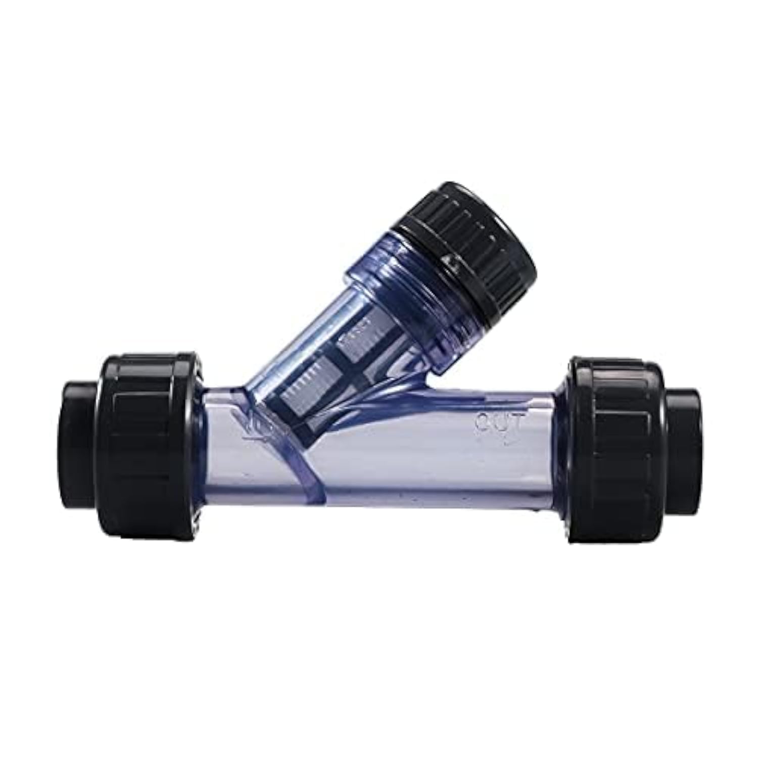 TOMEX 1-1/2'' Y-Strainer, Clear UPVC Sediment Y-Strainer, True Union Y-Strainer, 20 Mesh, NPT Female [NPT 1-1/2 Inch]