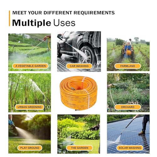 Image of HYCO LABEL FLYMAX PVC High Pressure Hose Pipe 100M, KOREAN MADE, UV and Weather Resistant, Puncture Proof, Leak-Proof, Flexible Garden Hose for Agriculture, Car Wash, Outdoor Cleaning (10MM 5 LAYER)