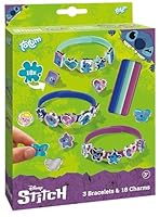 TM ESSENTIALS Stitch Armband-Set mit 18 Charms für Kinder | Charm-Armbänder in Gelb, Blau und Rot zum kreativen Selbstgestalten – Einzigartiger Schmuckspaß mit süßen Stitch-Motiven