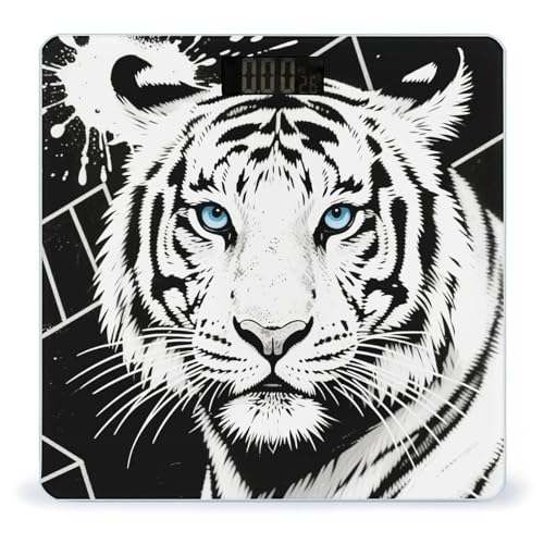 Báscula digital de baño Black White Tiger con pantalla LED miniatura 1