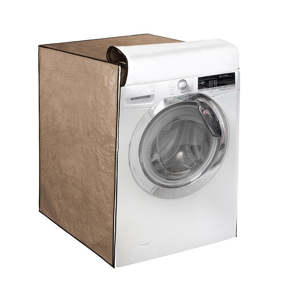 Funda para Lavadora Exterior Impermeable - Carga Frontal - Cubre Protector Secadora Medida Universal - Marrón