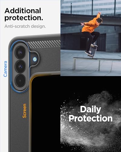 Image of Spigen Rugged Armor | Samsung Galaxy A37 5G Case [Air Cushion Protection] [Flexible] Galaxy A37 5G Back Cover | TPU - Matte Black