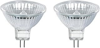 [CRSHIP]20ワットMR16型電球 UVフロントガラス付き 12V ハロゲンフラッド 反射板ライト電球 2個入り MR16–12V–20W–2P [並行輸入品]