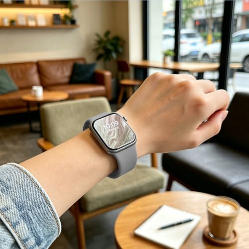 Image of Sport Bands Compatible with Apple Watch Band Women Men 40mm 38mm 41mm 42mm 44mm 45mm 46mm 49mm ,Soft Wristband Waterproof Replacement Strap for iWatch Bands Series 11 10 9 8 7 6 5 4 3 2 1 SE Ultra Gray
