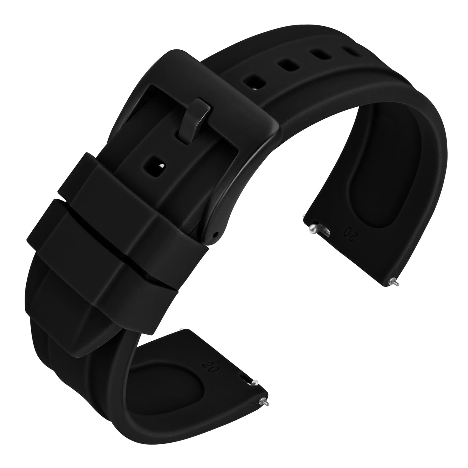 ANNEFITSilicone Watch Bands 16mm 18mm 20mm 22mm, Quick Release Waterproof Replacement Strap for Men Women