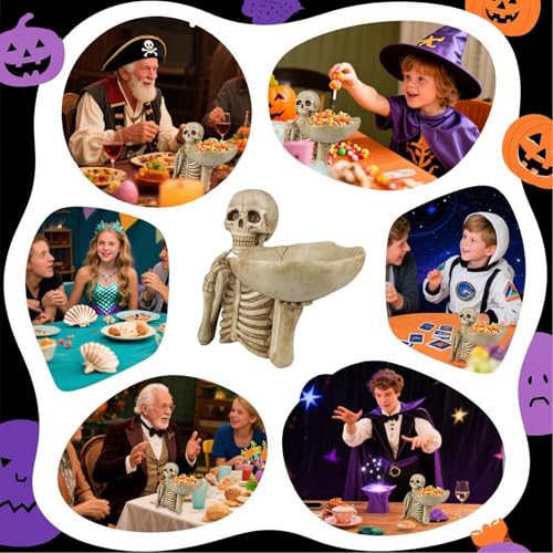 Bol à bonbons d'Halloween squelette, cadeau idéal pour amateurs de déco