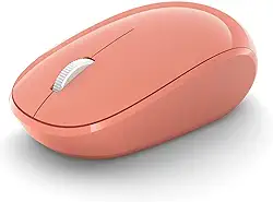 Microsoft Mouse Bluetooth - pêssego. Design confortável, uso direito/esquerdo, roda de rolagem de 4 vias, mouse Bluetooth sem fio para PC/laptop/desktop, funciona com computadores Mac/Windows