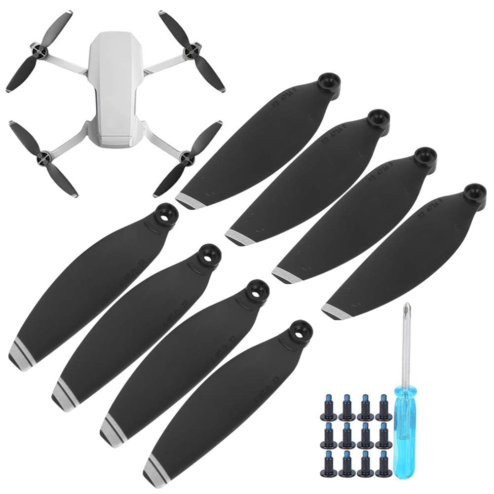 Drone Blade,Drone Propeller 8 Pcs Blade Propellers Mini Propellers Light Weight Wing Blade Drone Spare Part Drone Accessories Fit for Mavic Mini(Silver)