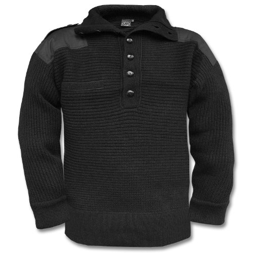 Mil-Tec Pull-Over Alpino Austriaco Lana Negro Chaqueta Mixta