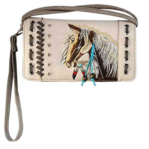Justin West Dales Pony Horse White Mane Embroidery Feather Conceal