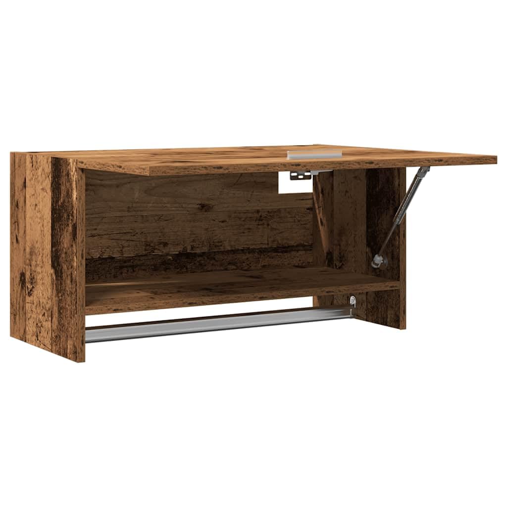 Gecheer Armadio Legno Vecchio, Organizer per Abbigliamento con Asta Appendiabiti 70x32,5x35 cm in Truciolato e Metallo, Armadio da Camera da Letto per Uomo e Donna