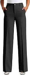 Pantalon Femme Habillé Taille Haute Pantalons Chic et Elégant Coupe Large Droit Pantalon Décontracté Confortable Simple Jambes Larges Pants Pantalons de Costume Confort Quotidien Business Travail