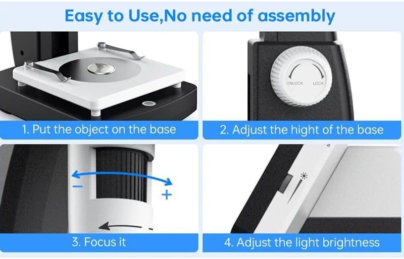 Vista 5 de LCD Digital Microscope Microscopio LED Lights USB Magnifier Soldering Repair Microscope
