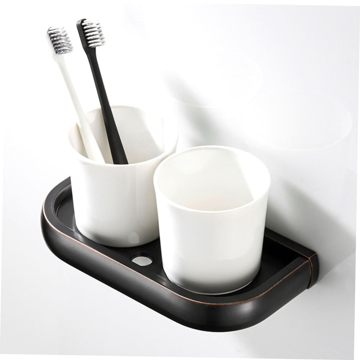 Cabilock portacepillos de portacepillos de cerámica Organizador de Vasos para cepillos de Estilo Europeo Taza de Cepillo de portavasos para Enjuague bucal
