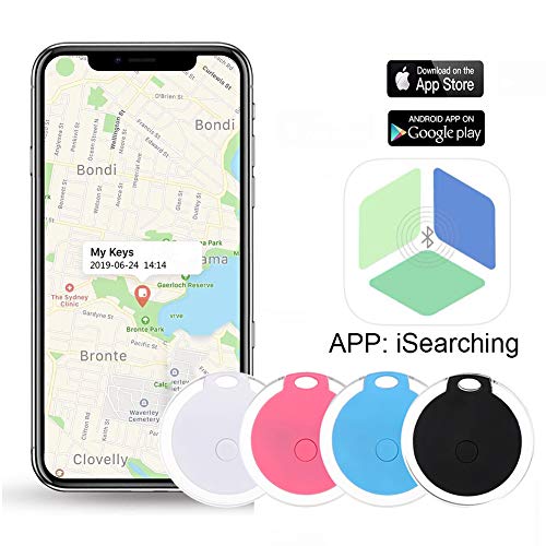 Key Finder, Afaneep Localizzatore Chiavi Bluetooth con APP Telecamera di Controllo e Funzione di Registrazione Promemoria Allarme, Posizione GPS Trackers 1 Pacco Blu