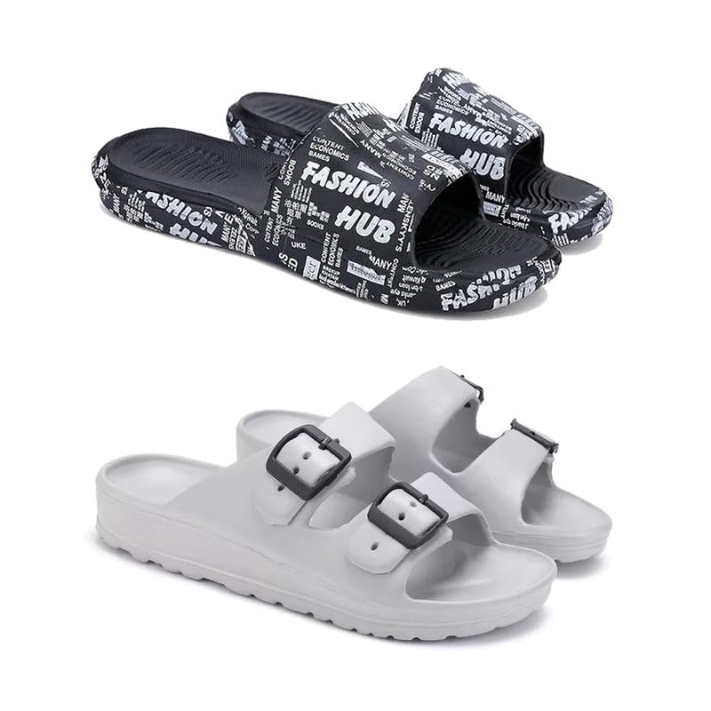 WINGSCRAFT-Lightweight Classic Clogs || Sandals with Slider Adjustable Back Strap for Men-Combo(2)-3103-3113