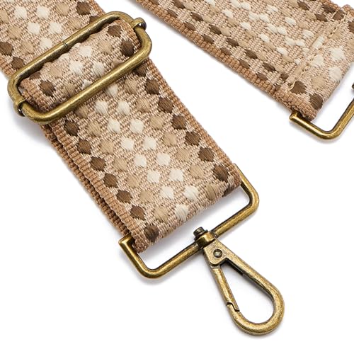 Image of ZOOEASS Bronze Buckles Purse Strap, 2 inch Wide Crossbody Handbag Strap Adjustable Replacement Shoulder Strap Vintage Embroidery
