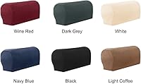 Vista 7 de Fundas elásticas para reposabrazos, fundas para sillón, 2 fundas impermeables de poliéster para reposabrazos de sofá, funda lavable para sillón