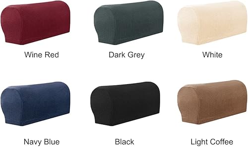 Miniatura 7 de Fundas elásticas para reposabrazos, fundas para sillón, 2 fundas impermeables de poliéster para reposabrazos de sofá, funda lavable para sillón,