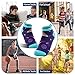 Welwoos Kids Boys Ankle Socks No Show Low Cut Funny Cute Cartoon Novelty Cotton Socks 6 Pairs Gifts Stocking Stuffers for Boys Kids(Space,5-8 Y)