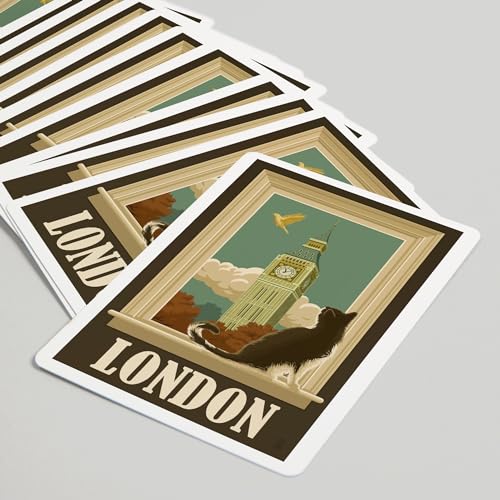 Lantern Press London England Cat in Window 52 Cartas Póker miniatura 5