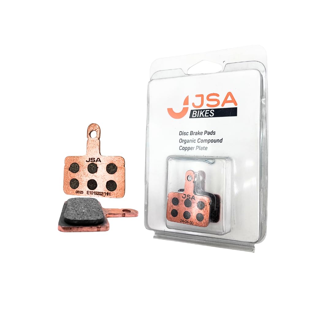 JSA Bike Disc Brake Pads Set for Scooters, Ebikes & Bicycles – Scooter Brake Pads with Organic Compound & Copper Plate for Heat Dissipation – Fits TRP