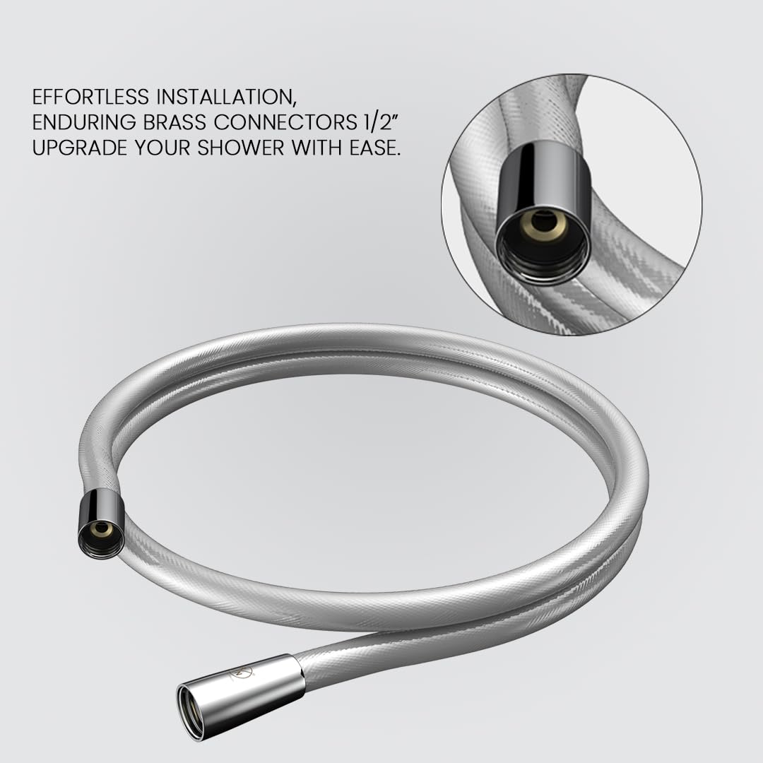 RN PVC High Quality Shower Hose - Silver Color