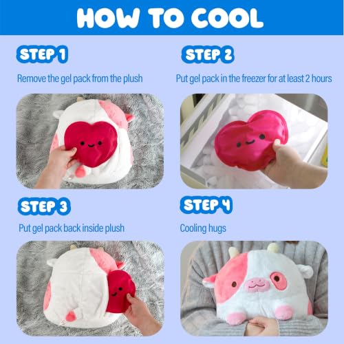 Image of Heatable Scented Cow Plush for Period Cramp Relief & Emotional Support, Microwavable Soft Toy Plushies, Coolable Stuffed Animal for Anxiety, Cute Heating Pad for Pain Relief (Pickle)
