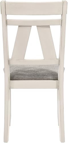 Miniatura 5 de New Classic Furniture Maisie - Silla auxiliar de madera con asiento de poliéster (juego de 2), color blanco