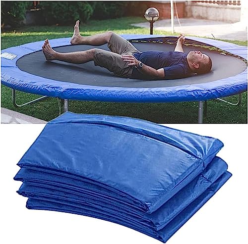 Pokrowiec na trampolinę 16FT, niebieski ochraniacz dywanu z piankową wyściółką i powierzchnią PCV, odporne na warunki atmosferyczne zewnętrzne trampoliny akcesoria z ukrytymi paskami dla