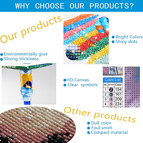 Mugiwala Halloween Diamond Painting Kits For Adults Halloween Pumpkin 5D Full Round Drill Diamond Painting Gem Art Crafts Suitable For Home Wall Decor (16"X12") #TOP5