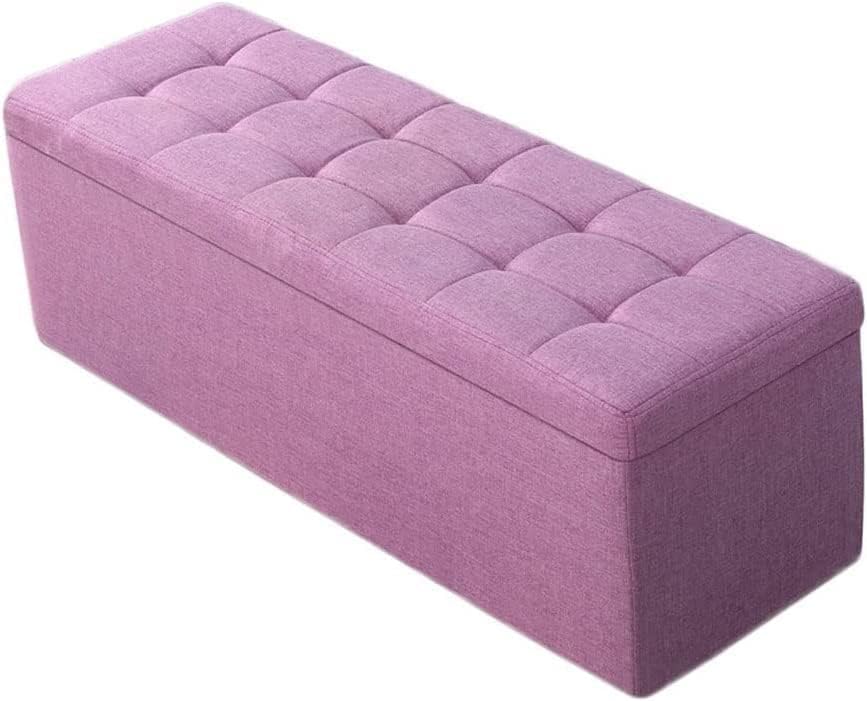 DXYQXL Cubo otomano plegable de almacenamiento, taburete acolchado con almacenamiento oculto para sala de estar y dormitorio, elegante accesorio de decoración del hogar