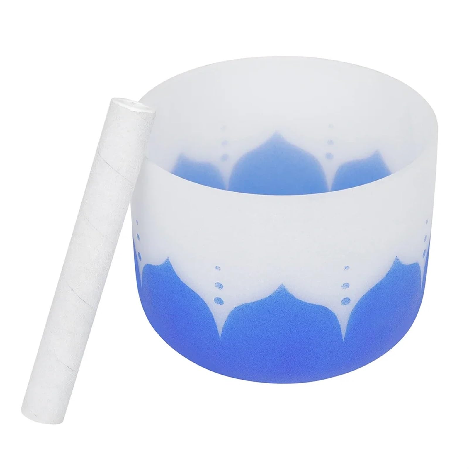 Kristall-Klangschale 6-12 Zoll blaue Klangschale A/B/C/D/E/F Tonart Musikschale Kristallschale mit Stick Percussion Instrument Zubehör(6 Inch B Key)