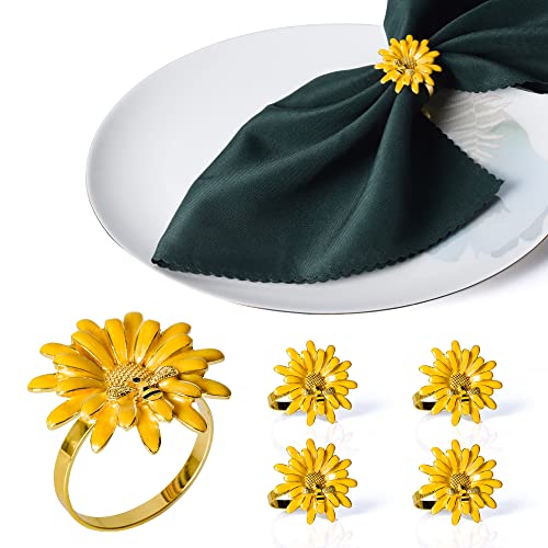 Small snail 6 Piezas Metal Anillo de Servilleta, Abeja Floral Pedrería Anillos de Servilleta Dorados Accesorios para Manteles para San Valentín, Boda, Reunión Familiar, Cena de Gala Cover