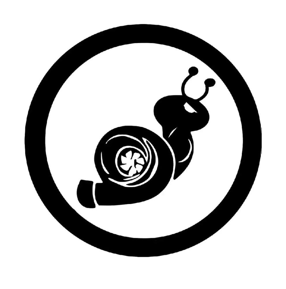 1pc Turbo Snail Vinyl Sticker Waterproof Decal for Car SUV Truck Window Bumper Decor(Black)