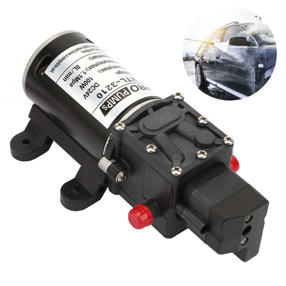 Bomba de Microdiafragma 24V 100W 8L/M Alta Presión Interruptor Autocebante para Equipos Industriales y Limpieza
